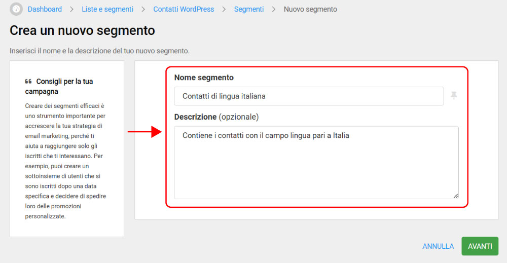 Segmentare la tua mailing list