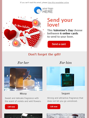 San Valentín perfumes - Newsletter Template
