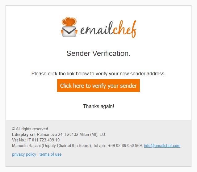 Add other sender addresses - Emailchef