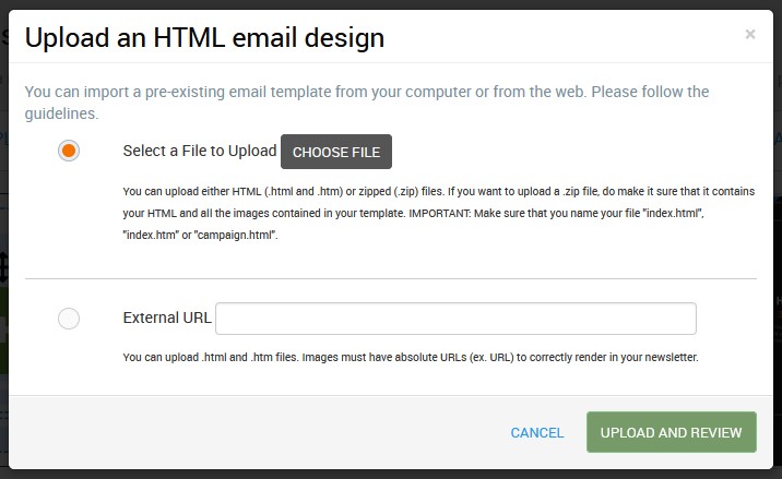 how to upload a file html email