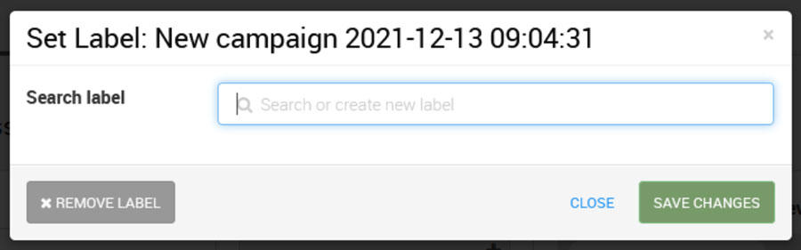 Search campaign label