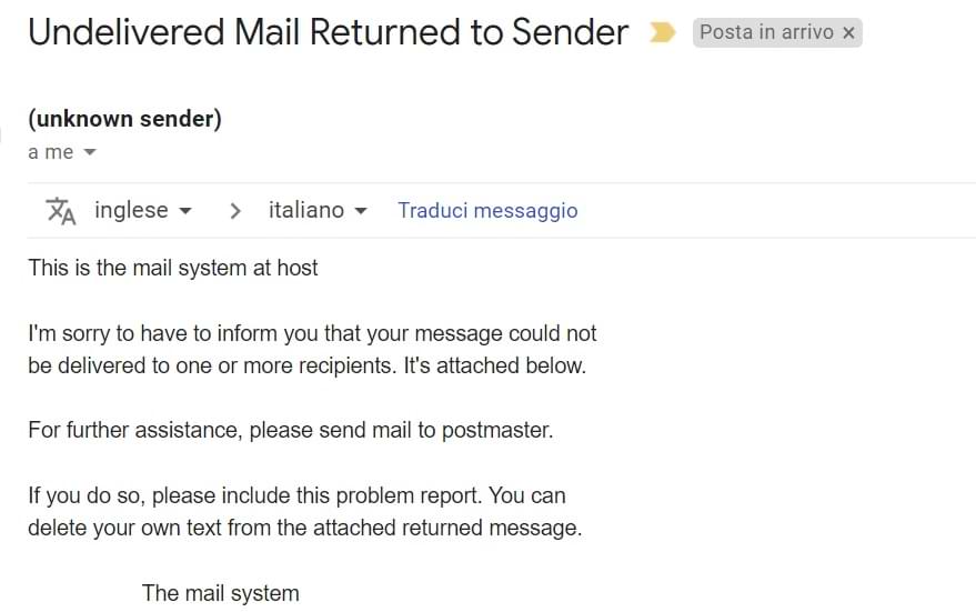 Undelivered Mail Returned to Sender: come evitare di far finire la newsletter nella black list