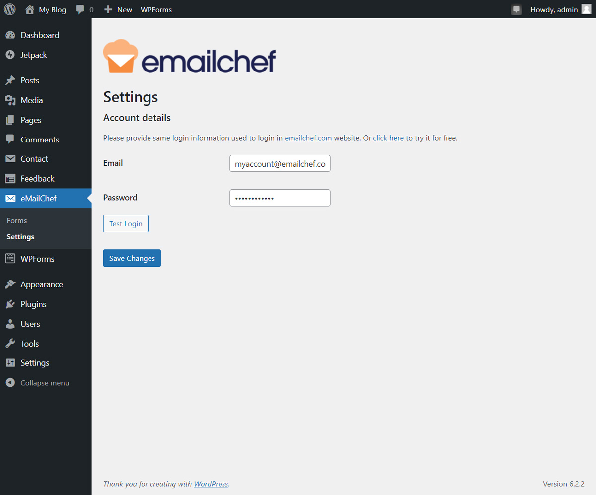 Email marketing with WordPress and eMailChef