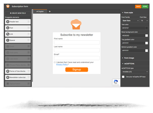 Easy-to-create subscription forms