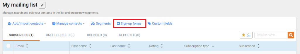 How to create and manage mailing list subscription forms