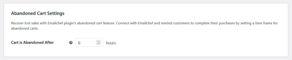 Woocommerce email marketing plugin, abandoned cart settings