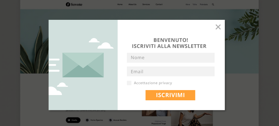 Modulo iscrizione mailing list