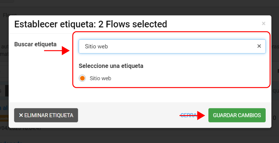 Etiquetas de automatizaciones de correo electrónico