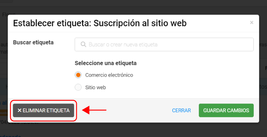 Etiquetas de automatizaciones de correo electrónico