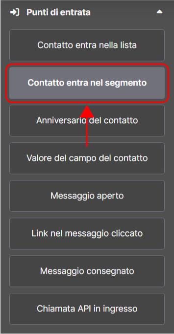 Emailchef flow: contatto entra nel segmento