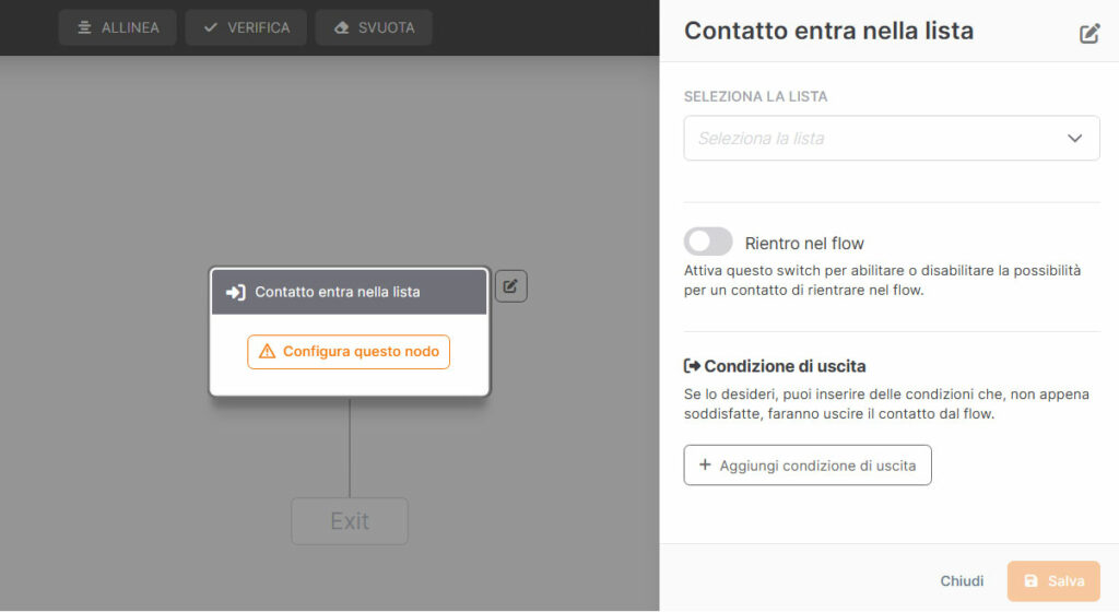 Emailchef flow: contatto entra nella lista