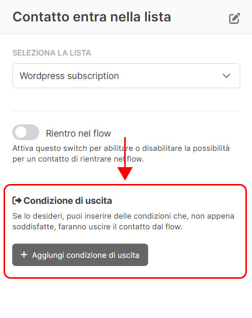Emailchef flow: contatto entra nella lista