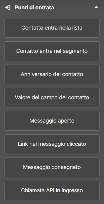 Punti di entrata flussi di automazione