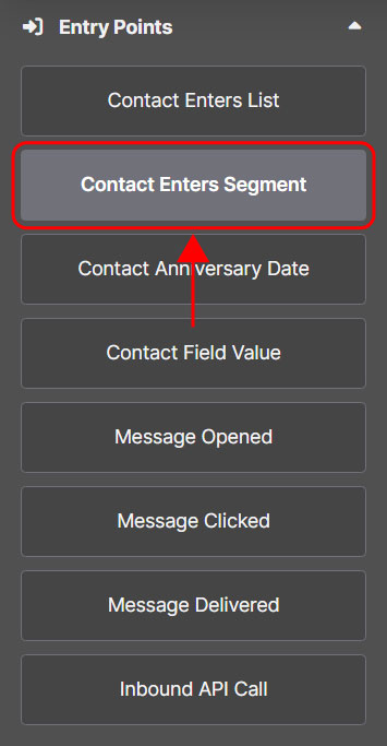 Contact enters segment