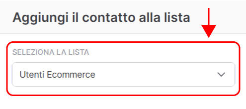 Emailchef Flow: azione aggiungi contatto alla lista