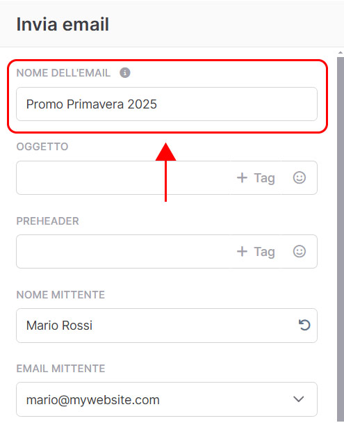 Emailchef Flow: azione invia email
