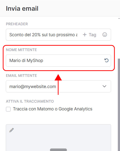 Emailchef Flow: azione invia email