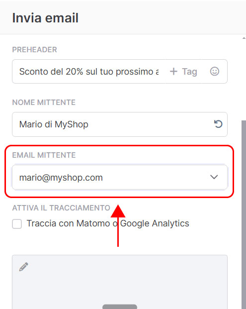 Emailchef Flow: azione invia email