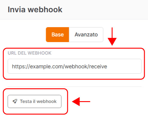 Emailchef Flow: azione invia un webhook