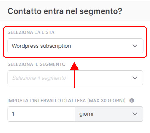 Emailchef Flow: evento contatto entra nel segmento