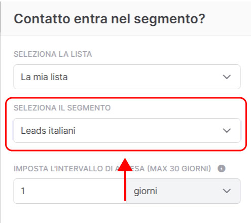 Emailchef Flow: evento contatto entra nel segmento