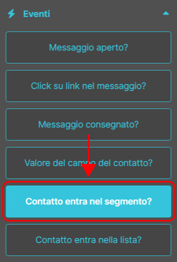 Emailchef Flow: evento contatto entra nel segmento