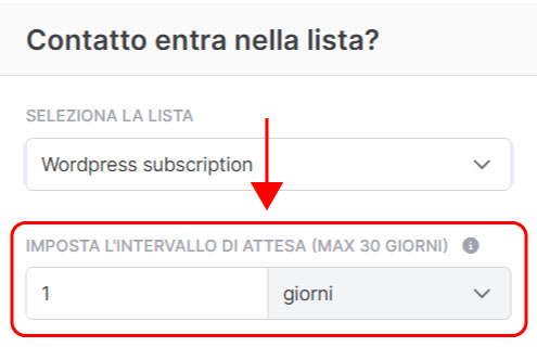 Emailchef Flow: evento contatto entra nella lista