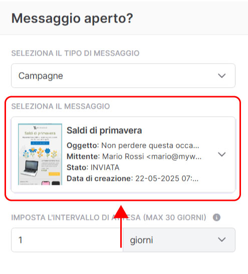 Emailchef Flow: evento messaggio aperto