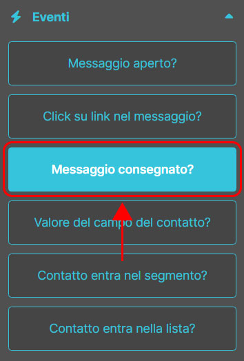 Emailchef Flow: evento messaggio consegnato