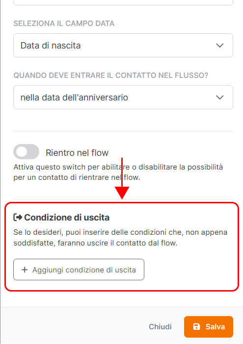 Emailchef flow: anniversario contatto