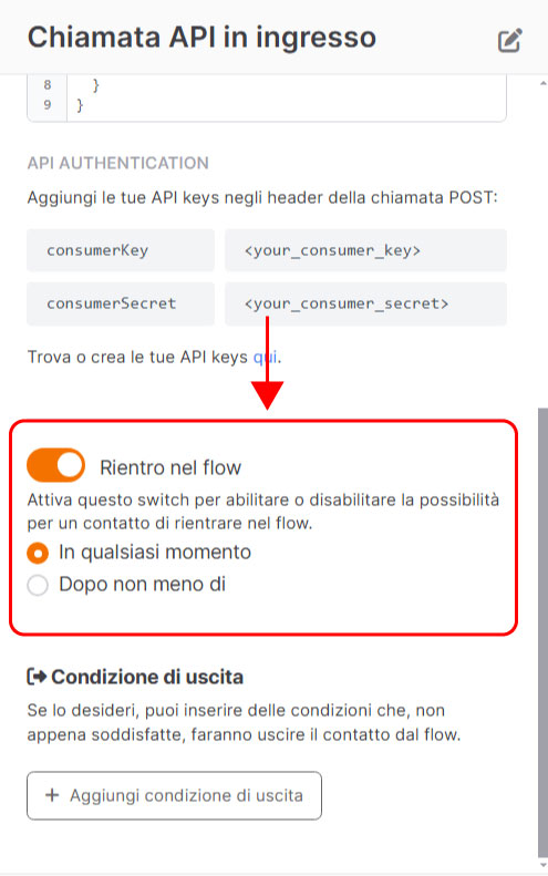 Emailchef Flow: chiamata API in ingresso