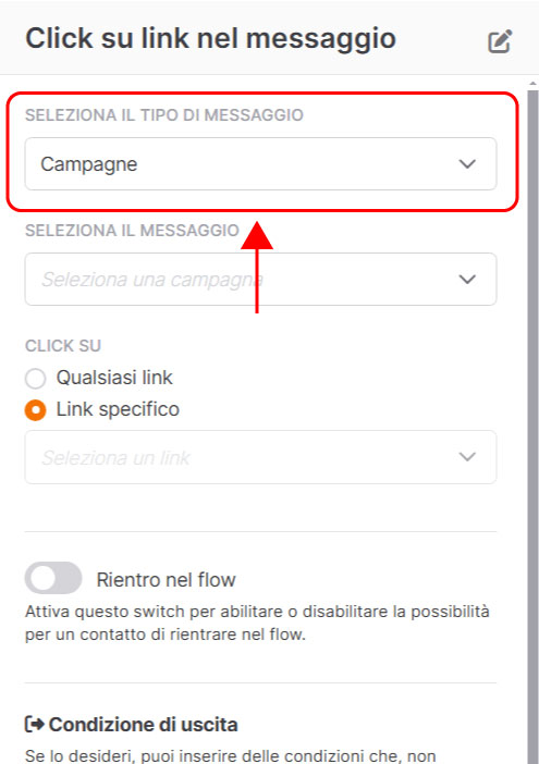 Emailchef Flow: click sul link nel messaggio
