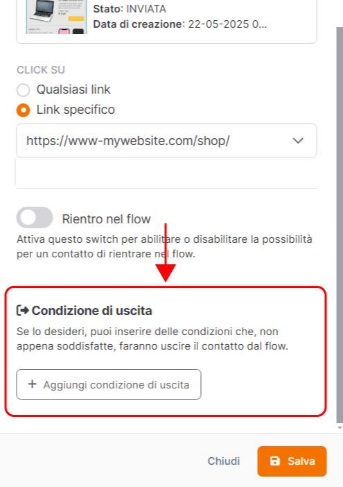 Emailchef Flow: click sul link nel messaggio