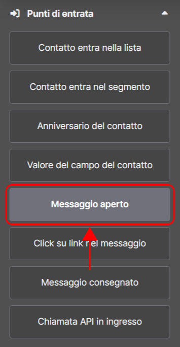 Emailchef Flow: messaggio aperto