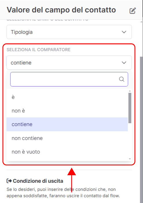 Emailchef Flow: valore del campo del contatto