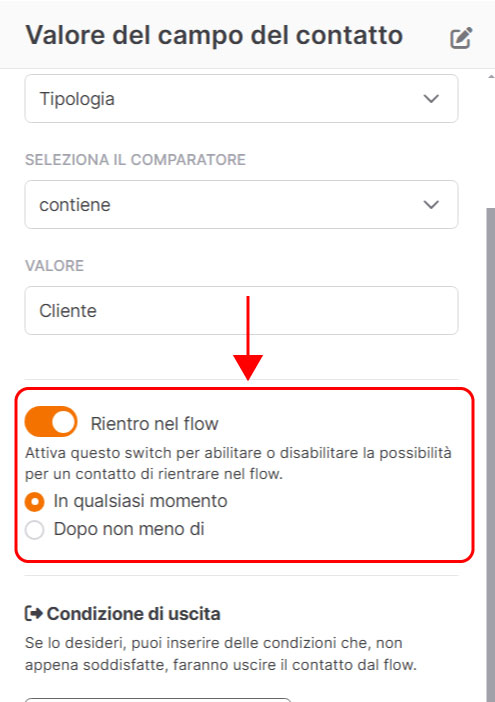 Emailchef Flow: valore del campo del contatto