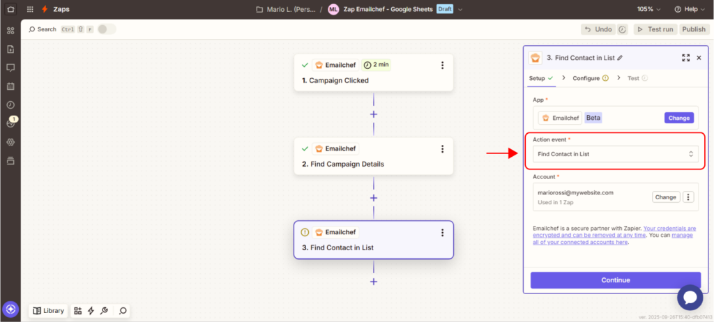 Collega Emailchef alle tue app con Zapier