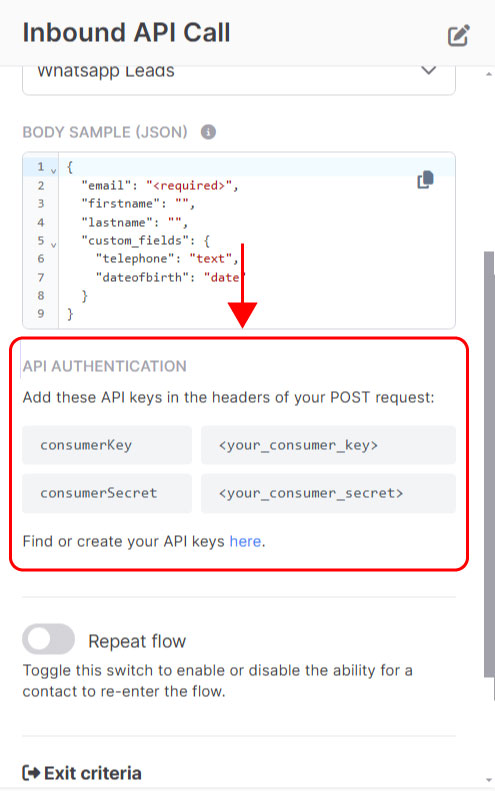 Entry point: inbound API call