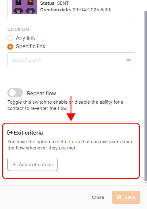 Entry point: Message clicked