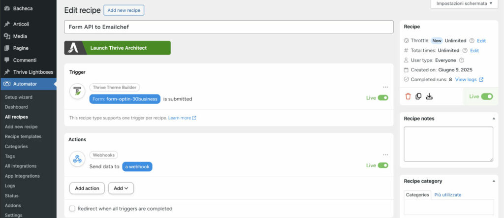 Come collegare i form di iscrizione a Emailchef con i Webhook