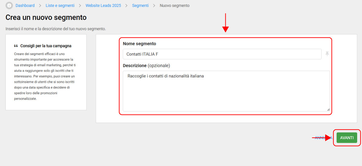 Come segmentare la tua lista di contatti