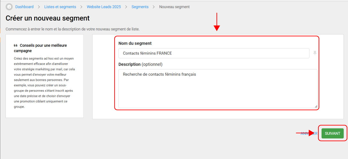 Comment segmenter votre liste de contacts