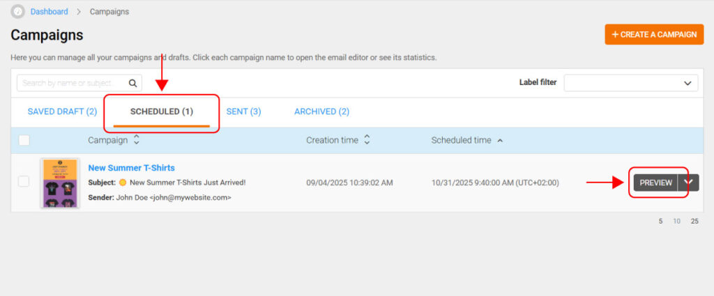 Email marketing campaign management