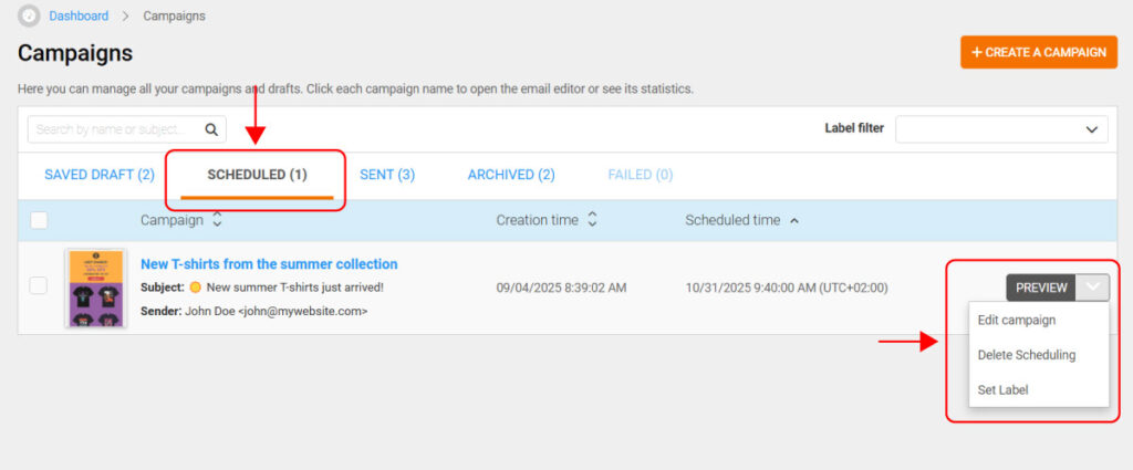 Email marketing campaign management