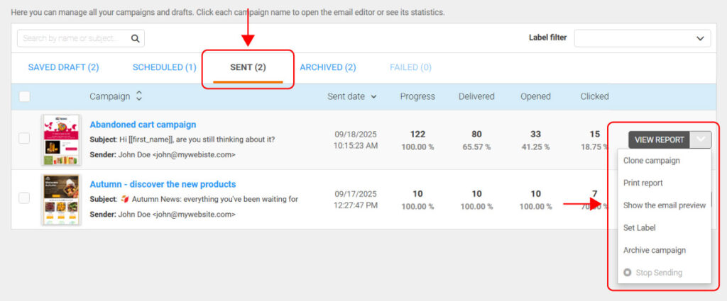 Email marketing campaign management