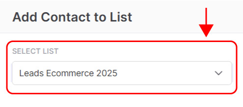 Emailchef Flow: action add contact to list