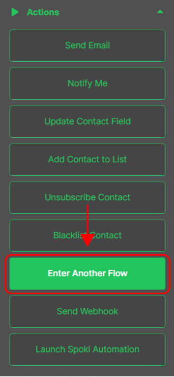 Emailchef Flow: action enter another flow