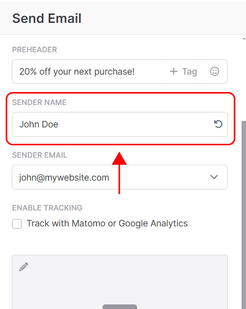 Emailchef Flow: actions send email