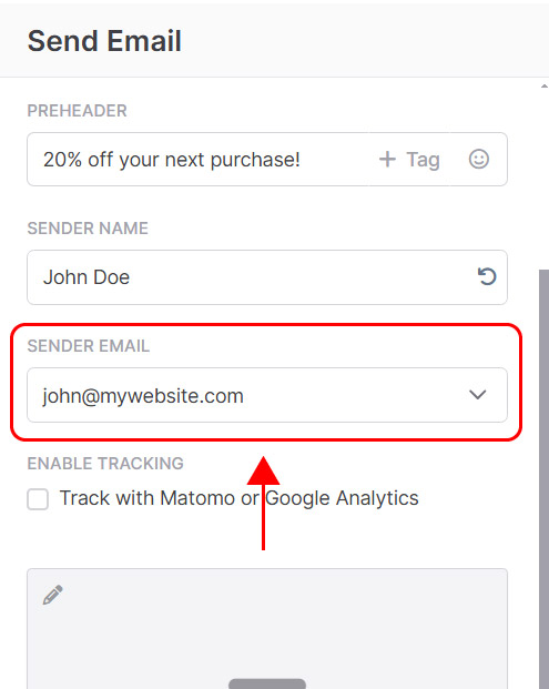 Emailchef Flow: actions send email