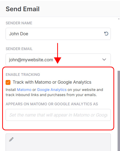 Emailchef Flow: actions send email